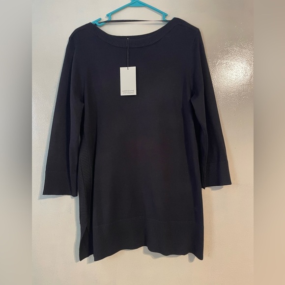 NWT black Adrienne Vittadini Top size L sweater causual minimalist - Picture 1 of 9